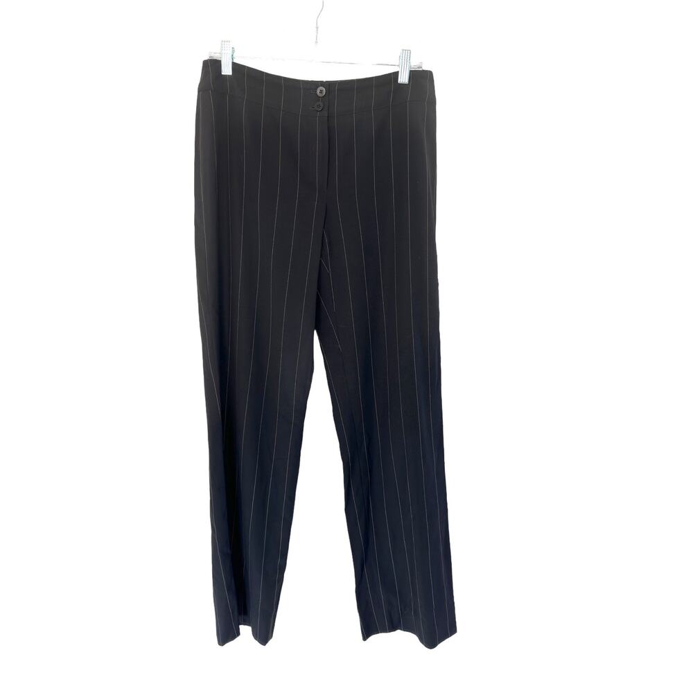 Armani Collezioni Black‎ Striped Wool Blend Career Office Dress Pants Size 6